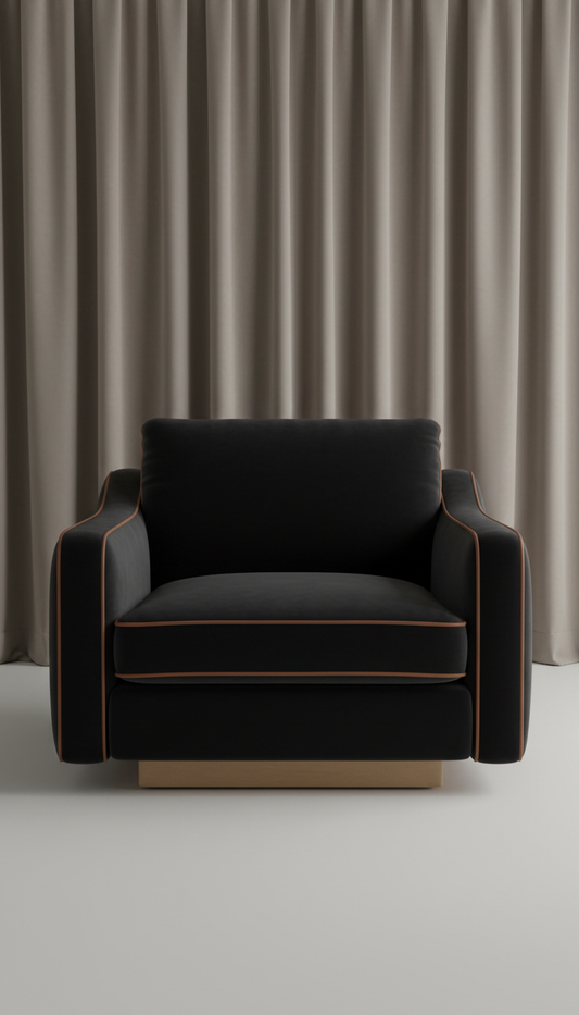 Fauteuil modulable velours noir