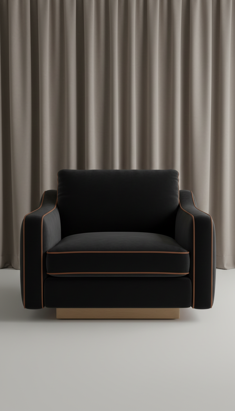 Fauteuil modulable velours noir