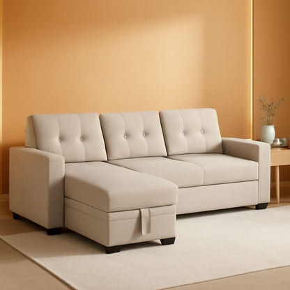 Canapé d'angle convertible — Beige