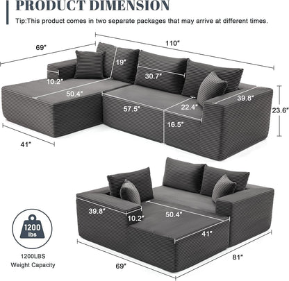 Canapé modulable nuage — Assise profonde
