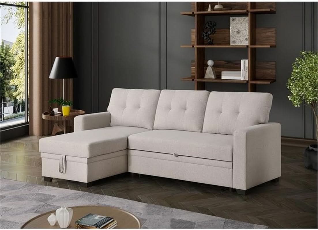 Canapé d'angle convertible — Beige